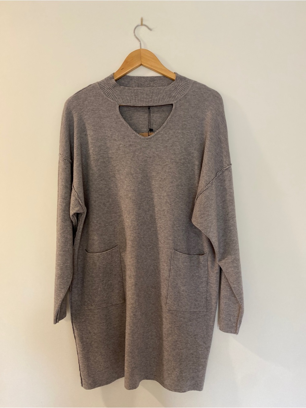 Grey Sweater Dress, Minimalist /Cozy, Fits Szes S/M